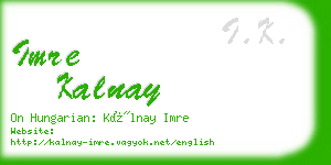 imre kalnay business card